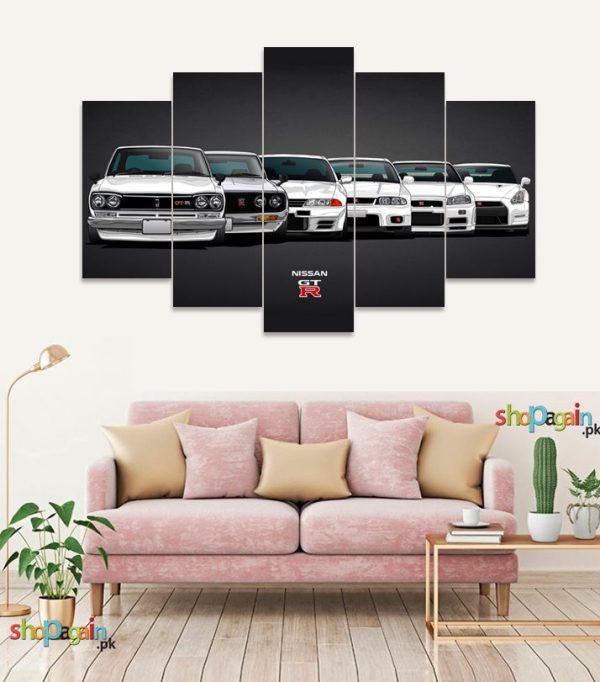 Nissan GTR 5-Piece HD Printed Wall Frame