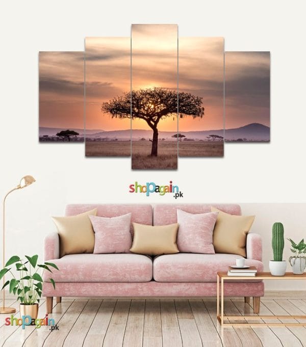 Lonely Tree 5-Piece HD Printed Wall Frame