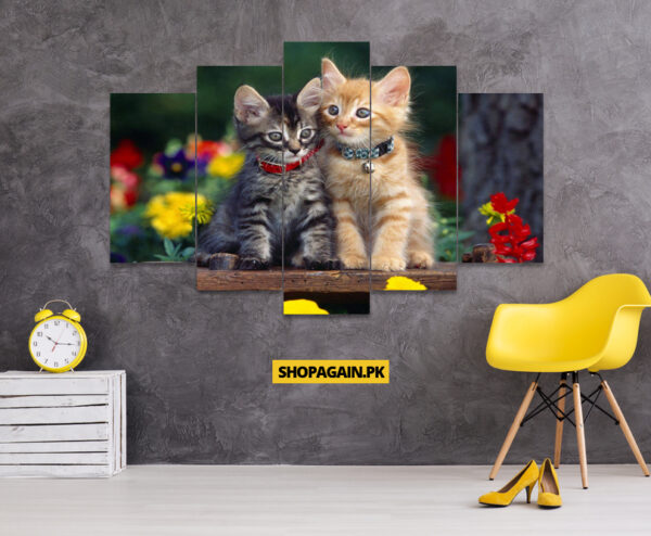 2 Kittens 5-Piece HD Printed Wall Frame