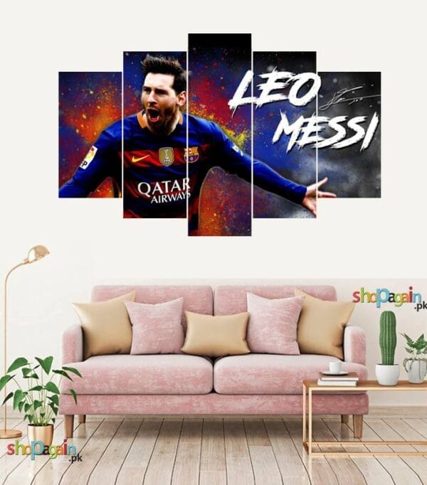 Leo Messi 5-Piece HD Printed Wall Frame