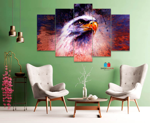 Artistic Eagle 5-Piece HD Printed Wall Frame