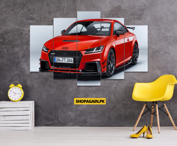 Audi TT RS Red 5-Piece HD Printed Wall Frame