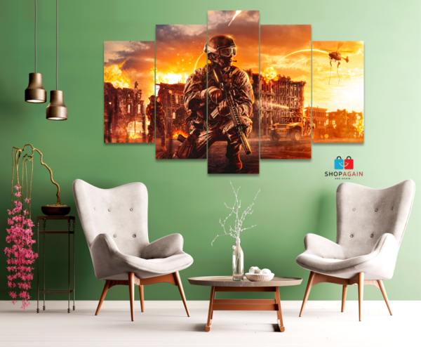 COD warzone 2 5-Piece HD Printed Wall Frame