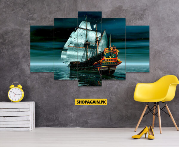 Fantasy Ship 5-Piece HD Printed Wall Frame