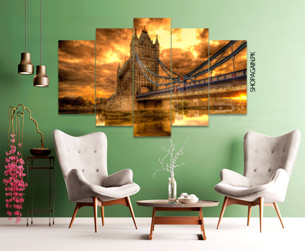 London Tower Bridge 5-Piece HD Printed Wall Frame