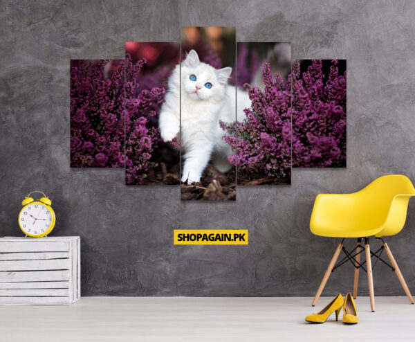 Miss Kitten 5-Piece HD Printed Wall Frame