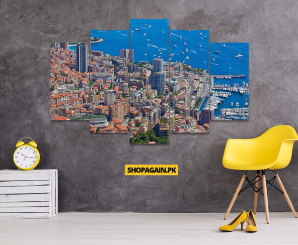 City Building Night  5-Piece HD Printed Wall Frame