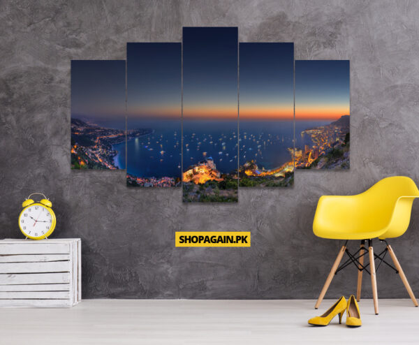 Monaco Night 5-Piece HD Printed Wall Frame