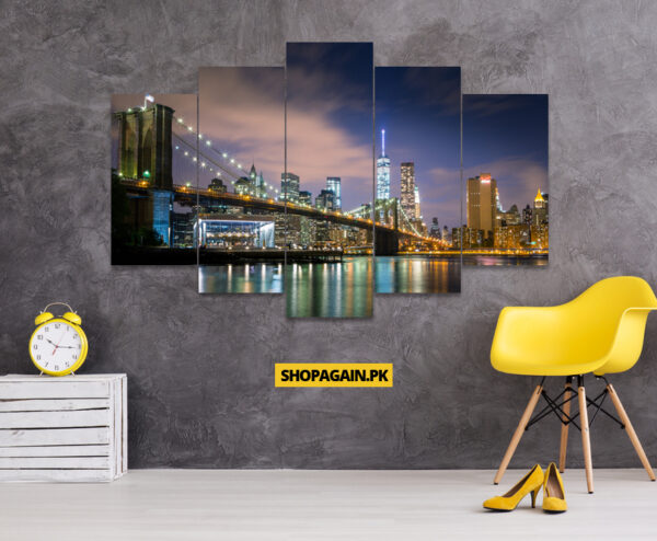 New York Bridge 5-Piece HD Printed Wall Frame