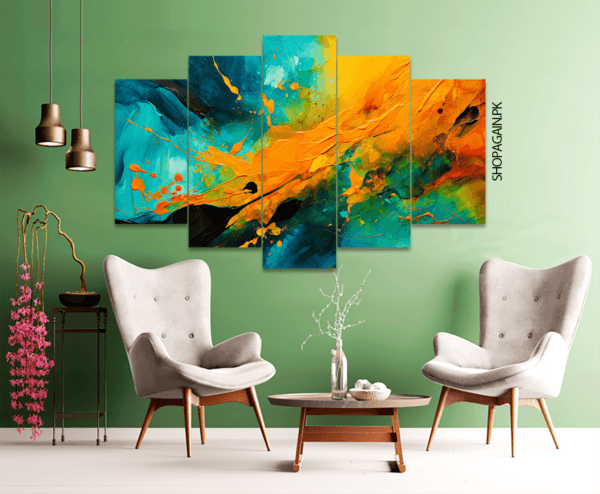 Paint Brush 5-Piece HD Printed Wall Frame