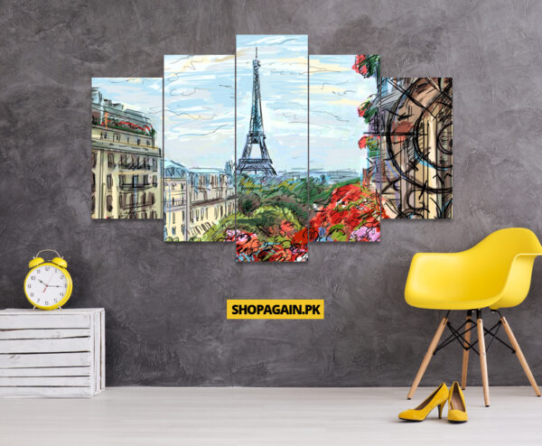 Eiffel Tower 5-Piece HD Printed Wall Frame