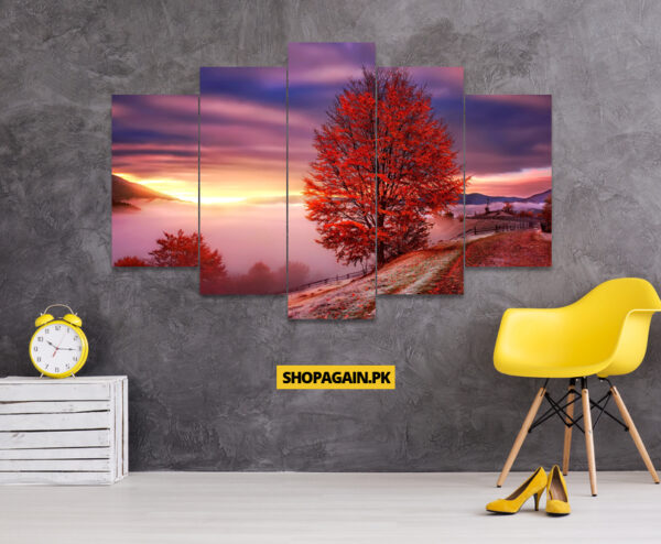 Red Tree 5-Piece HD Printed Wall Frame