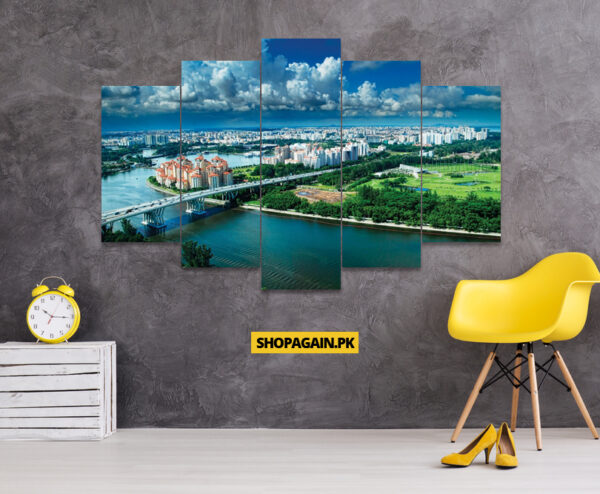 Singapore Skyline 5-Piece HD Printed Wall Frame