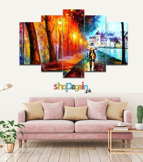 Artistic Street 5-Piece HD Printed Wall Frame