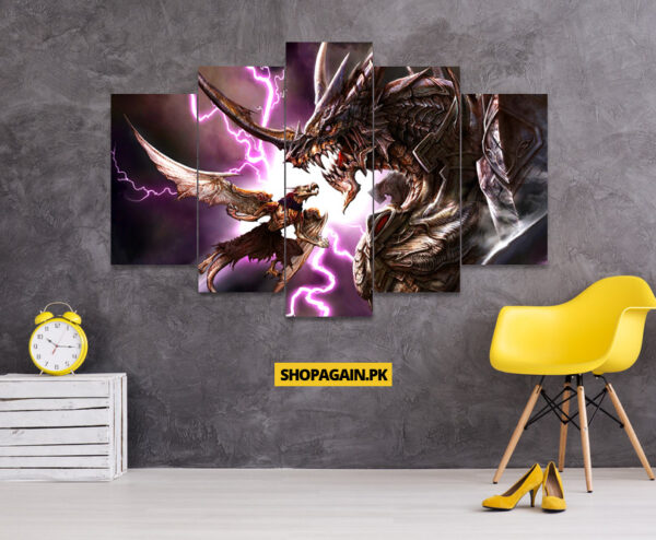 Dragon Emperor 5-Piece HD Printed Wall Frame