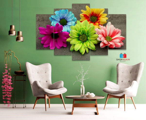 Gerbera 5-Piece HD Printed Wall Frame