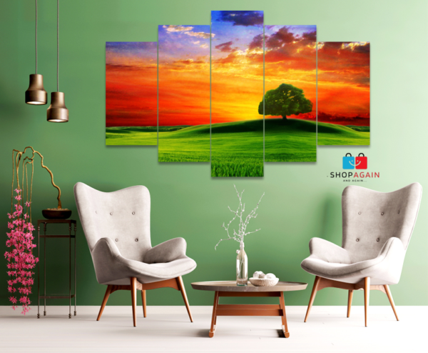 Lonely Tree 5-Piece HD Printed Wall Frame