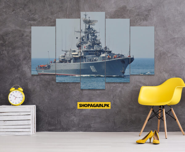 Russian Frigate Ladny 5-Piece HD Printed Wall Frame