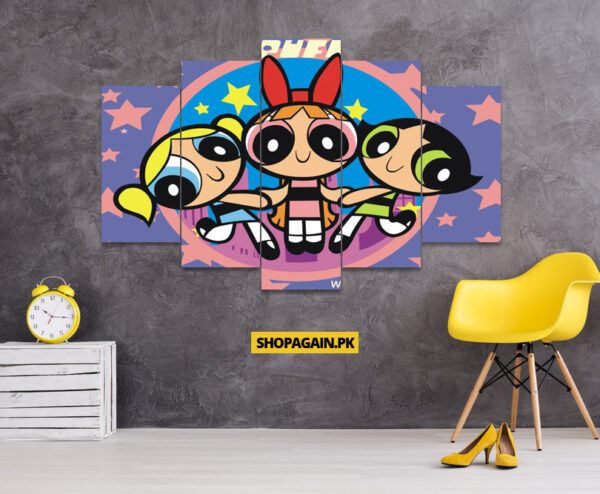 3 Powerpuff Girls 5-Piece HD Printed Wall Frame