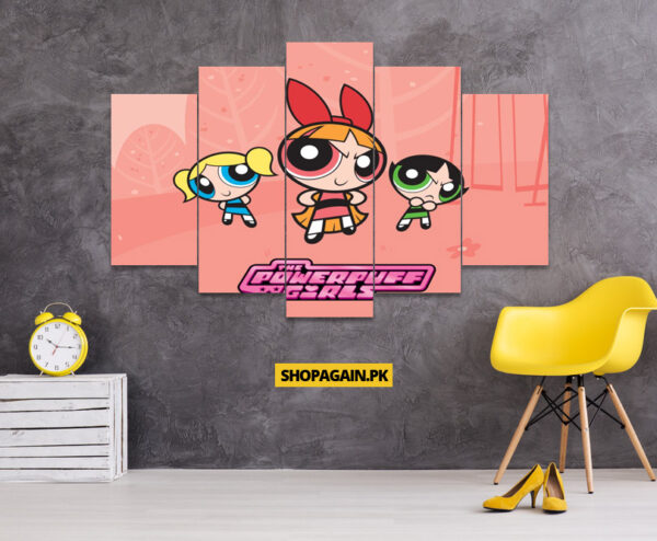 The Powerpuff Girls 5-Piece HD Printed Wall Frame