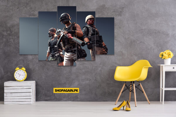 PUBG 5-Piece HD Printed Wall Frame