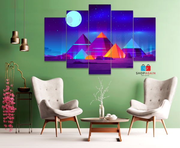 Pyramids 5-Piece HD Printed Wall Frame