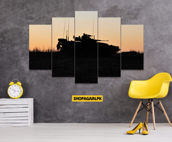 Army Tank 5-Piece HD Printed Wall Frame