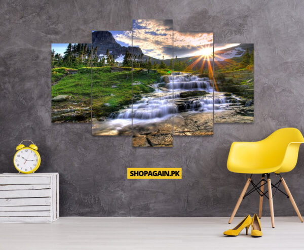 Forest Stream Landscape 5-Piece HD Printed Wall Frame