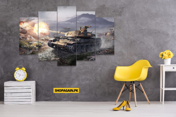 World Of Tanks 5-Piece HD Printed Wall Frame